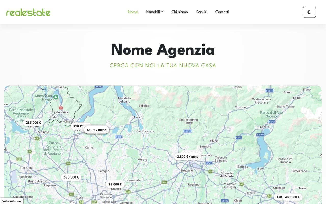 Anteprima della Tipologia 23: homepage dell’esempio 1